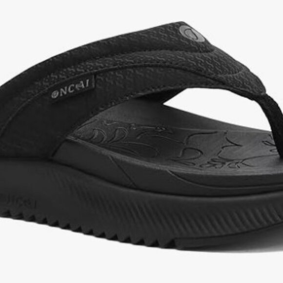 ONCAI Black Flip Flop Sandals Women’s 8.5 gently loved - Picture 5 of 5